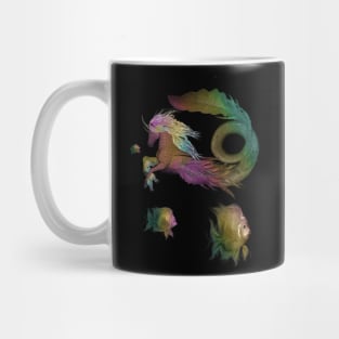 Wonderful seahorse and fantasy fish in the deep ocean Mug